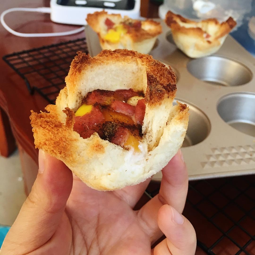 缤纷蔬菜鸡蛋吐司盏-海氏定制食谱