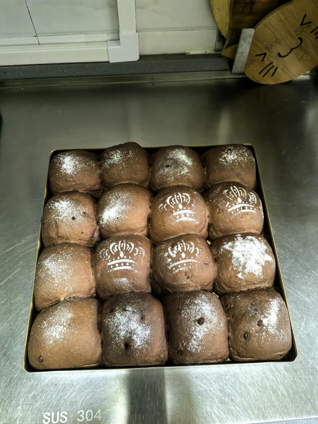 双重巧克力爆浆小餐包