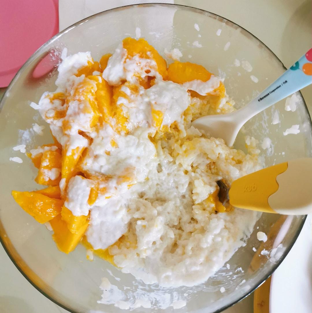 简单不输餐厅❗软糯香甜🥥椰汁芒果糯米饭