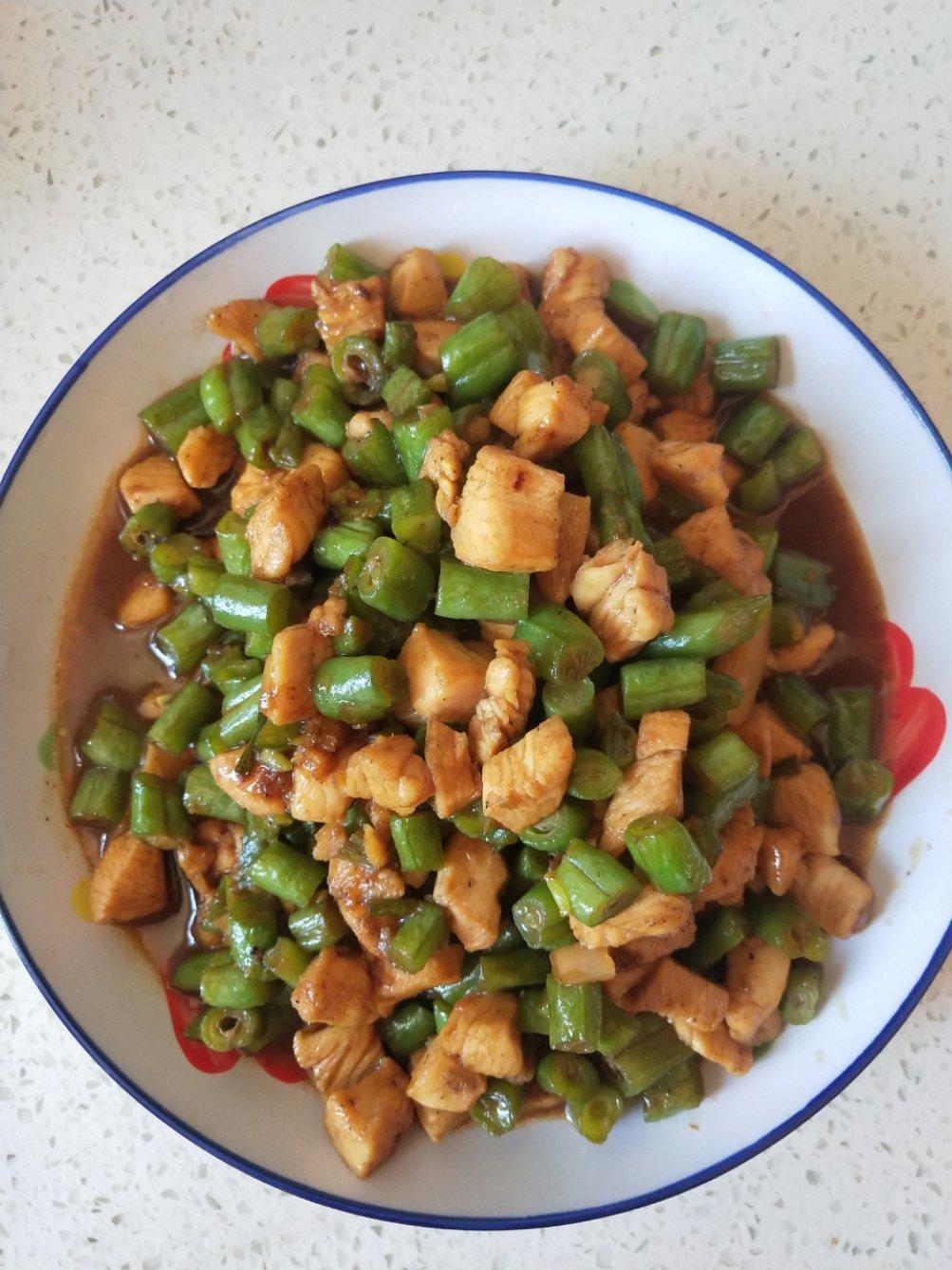 孜然豆角鸡丁「下饭菜」