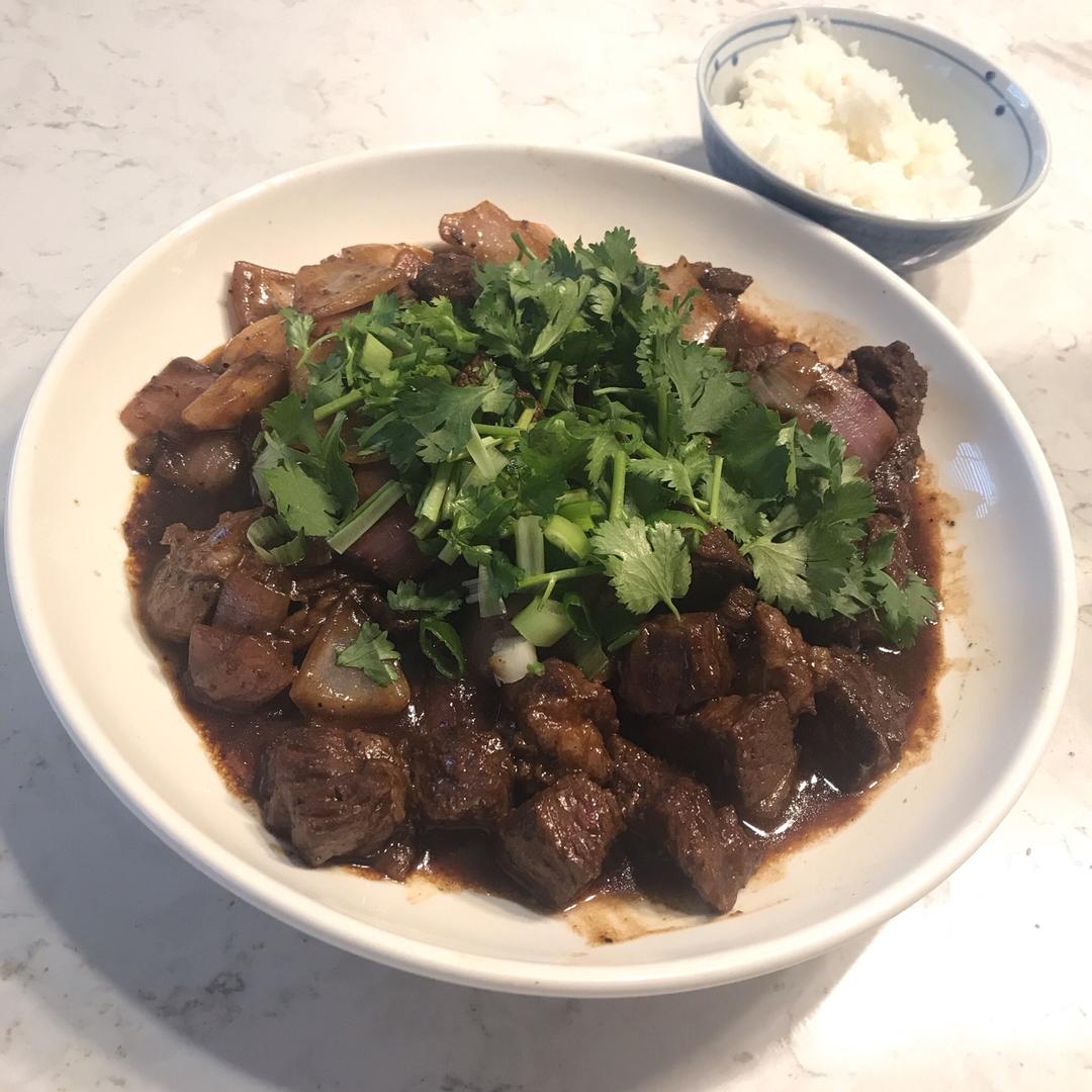 黑椒杏鲍菇牛肉粒