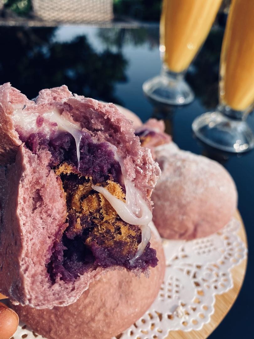 一次发酵紫薯麻薯软欧