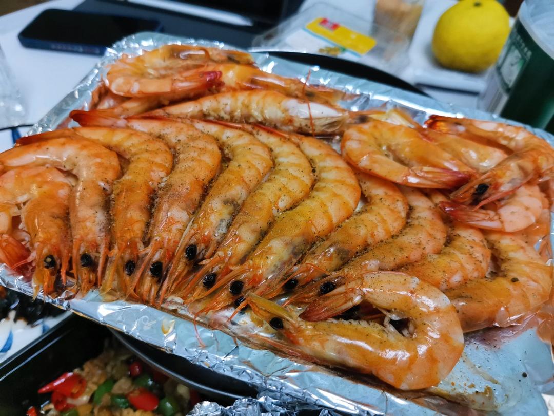 椒盐烤虾🦐烤海捕大虾