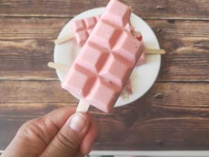 奶香浓郁无冰渣🍓一学就会的草莓酸奶雪糕！！的做法 步骤7