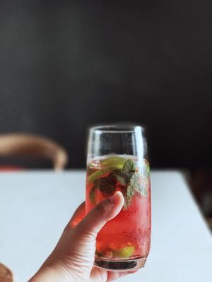 夏日5分钟的健康饮品玫瑰酒双柠🍋薄荷苏打水的做法 步骤5