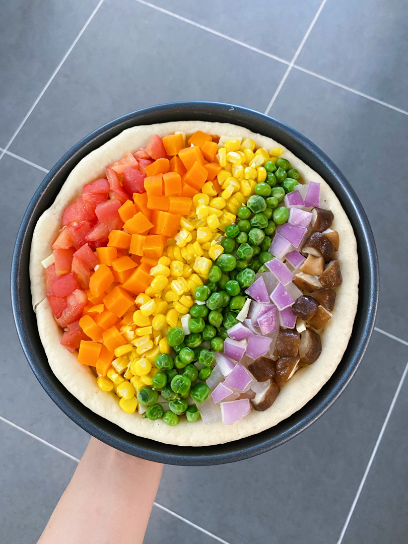 彩虹披萨（附简易手揉薄脆饼坯）