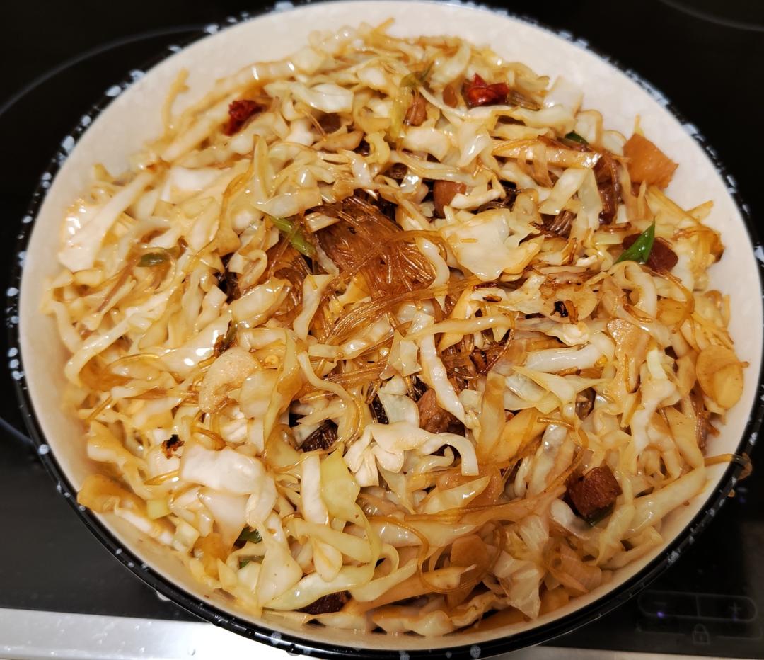 最近爱吃粉丝粉条～包菜炒粉丝