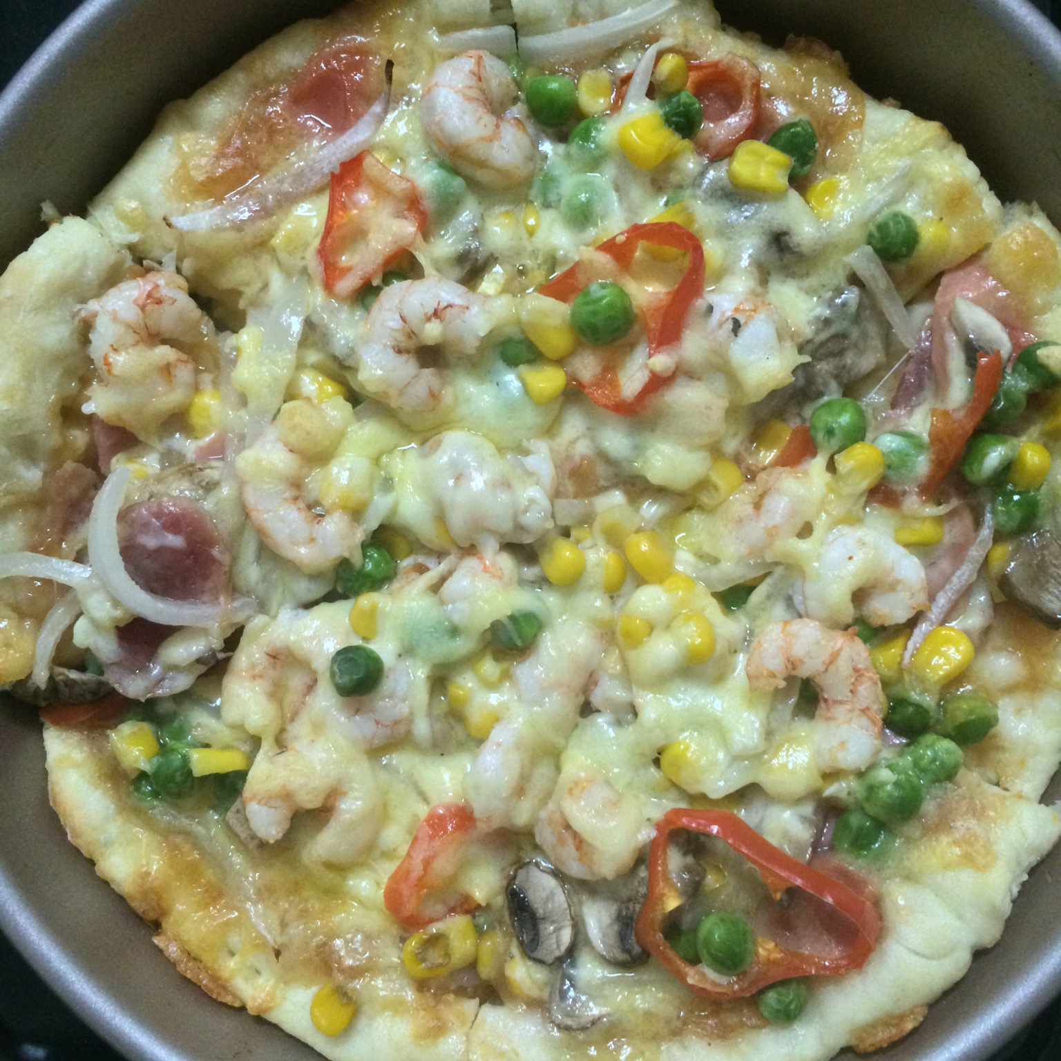 鲜虾培根薄披萨—海氏烤箱定制