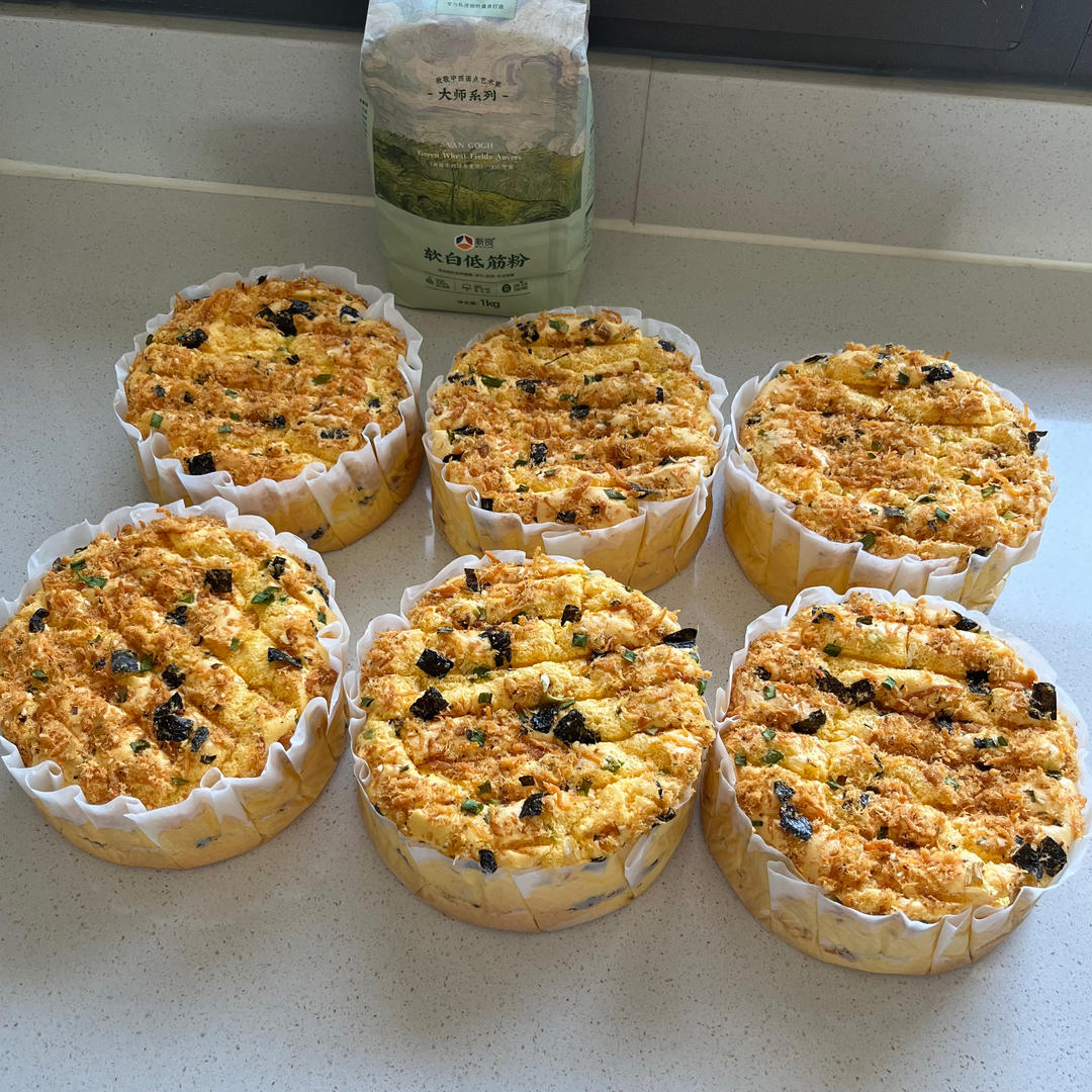 爆浆葱花火腿肉松蛋糕