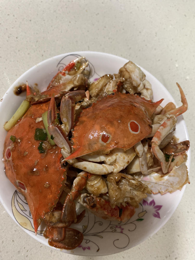 姜葱炒花蟹