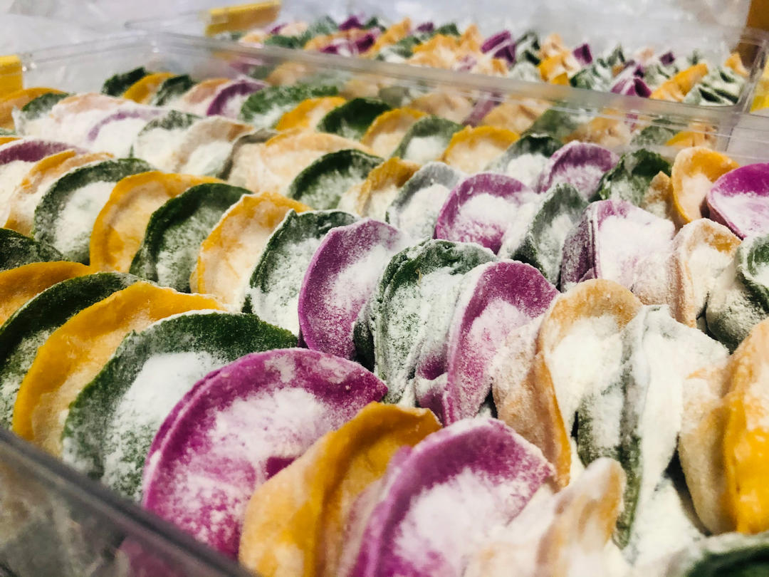 五彩饺子五彩面五彩馄饨皮五彩面片