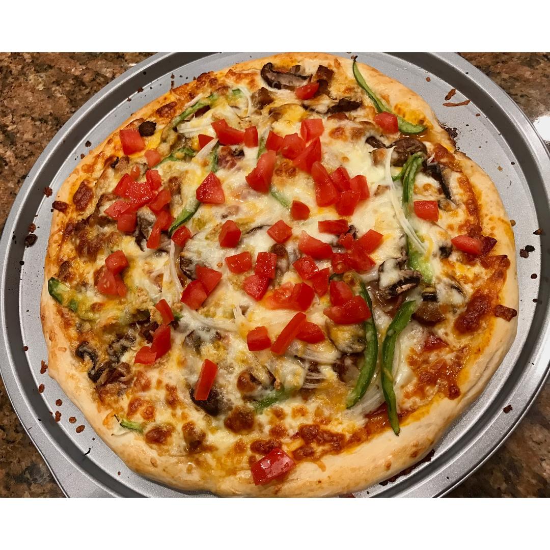 barry (老斌)做的披萨底 pizza dough