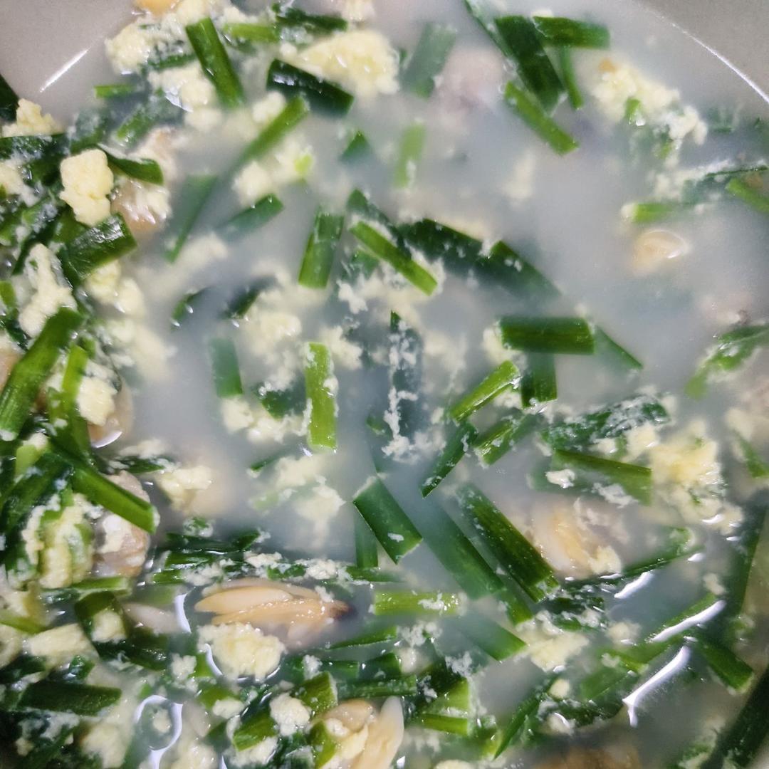 蛤蜊韭菜鸡蛋汤