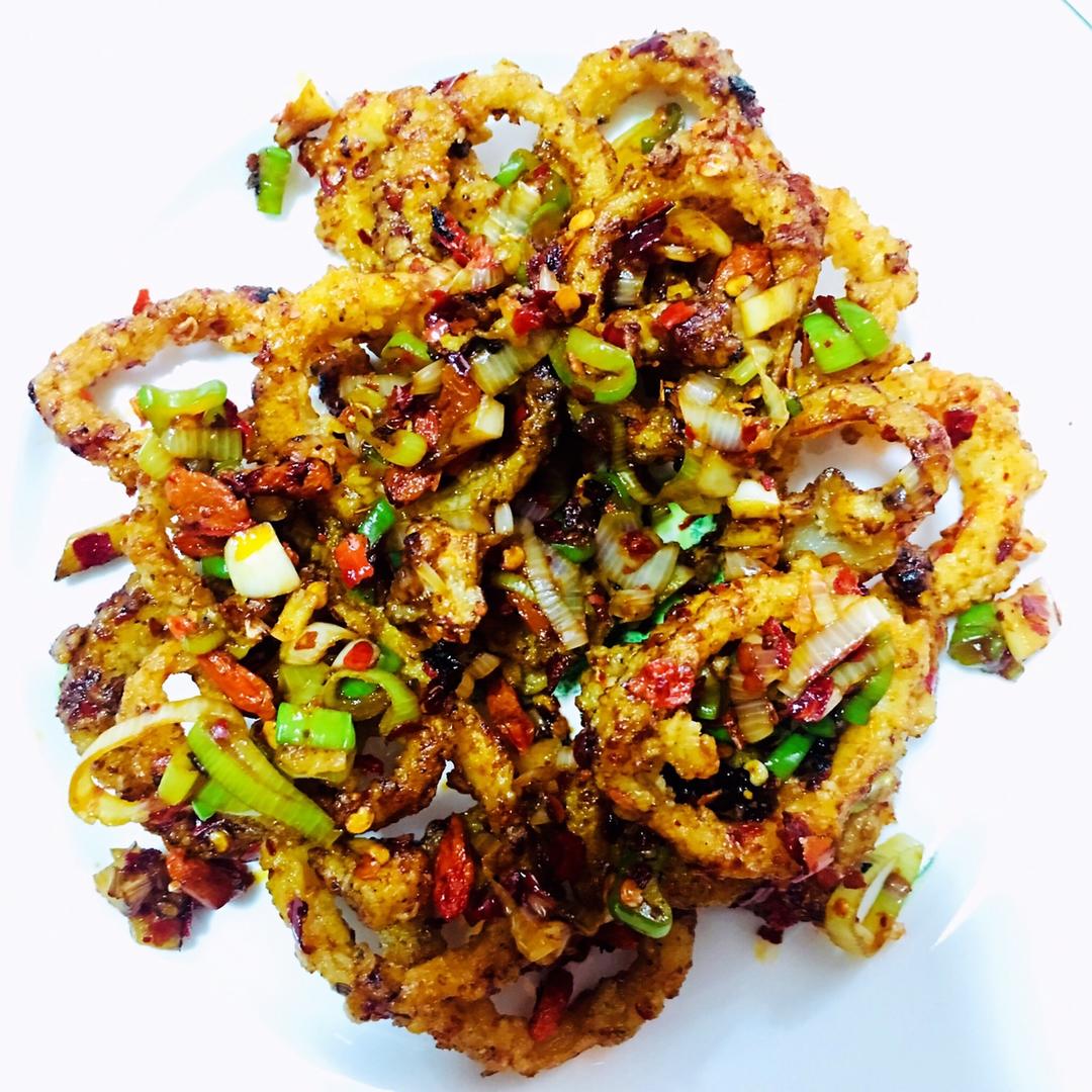 鱿鱼两吃——甜辣孜然鱿鱼&炸鱿鱼