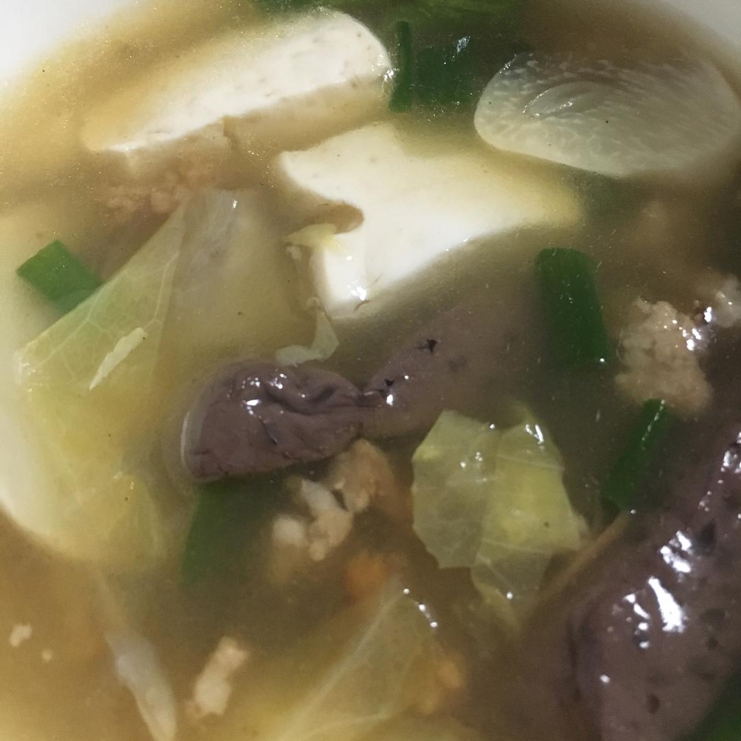 雪菜烧猪血豆腐
