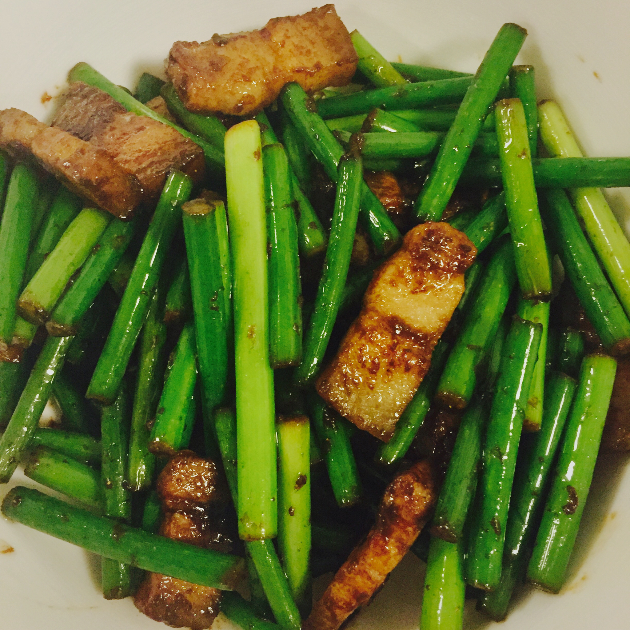 老丁的私房菜-蒜苗回锅肉