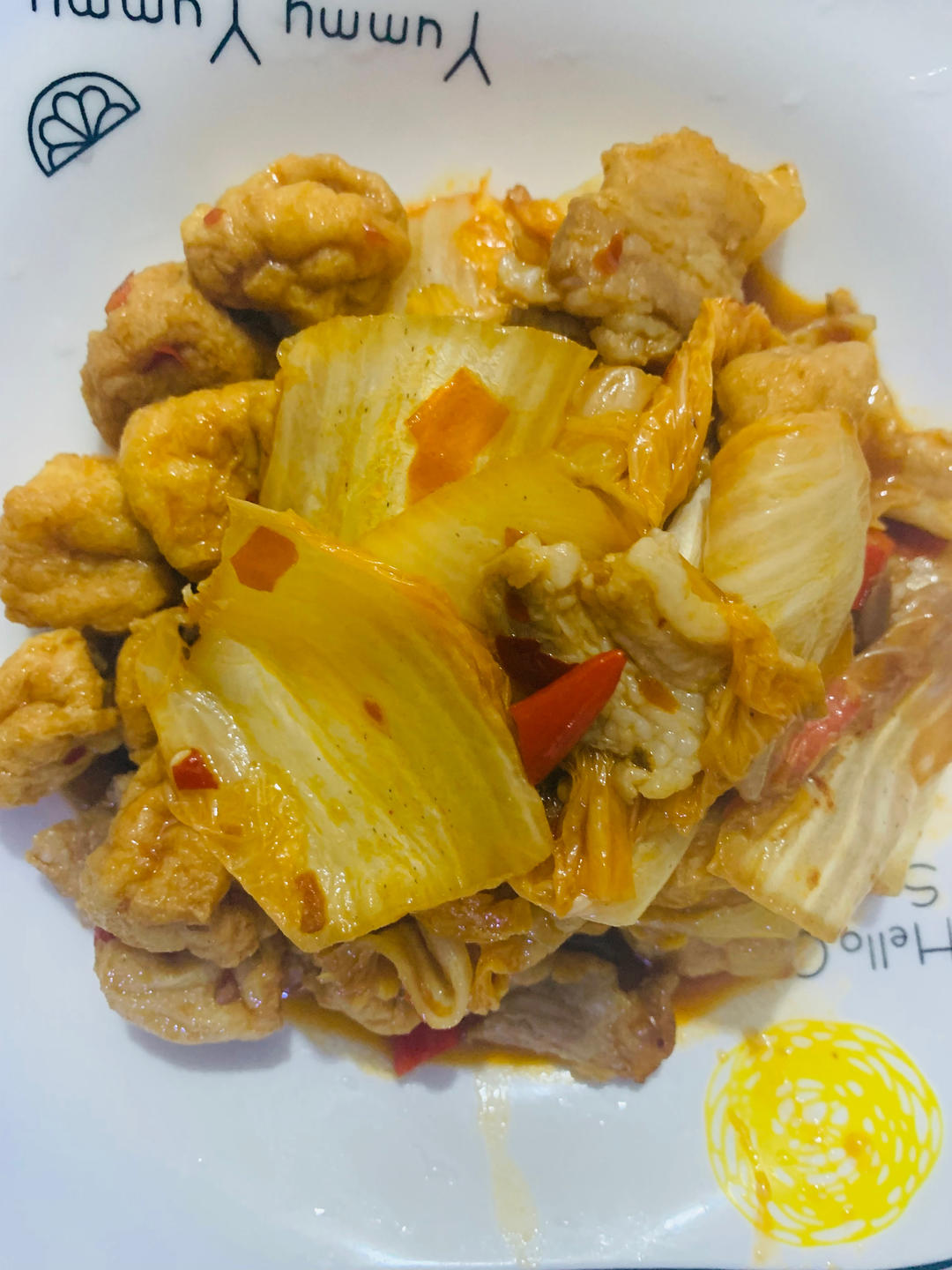 白菜焖油豆腐