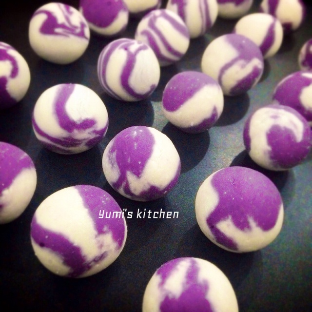 彩色雨花石汤圆（紫薯、南瓜、斑斓汁、红曲粉）