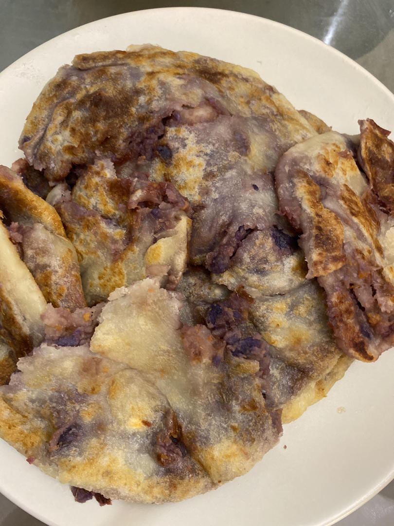 超好吃的烫面紫薯饼饼