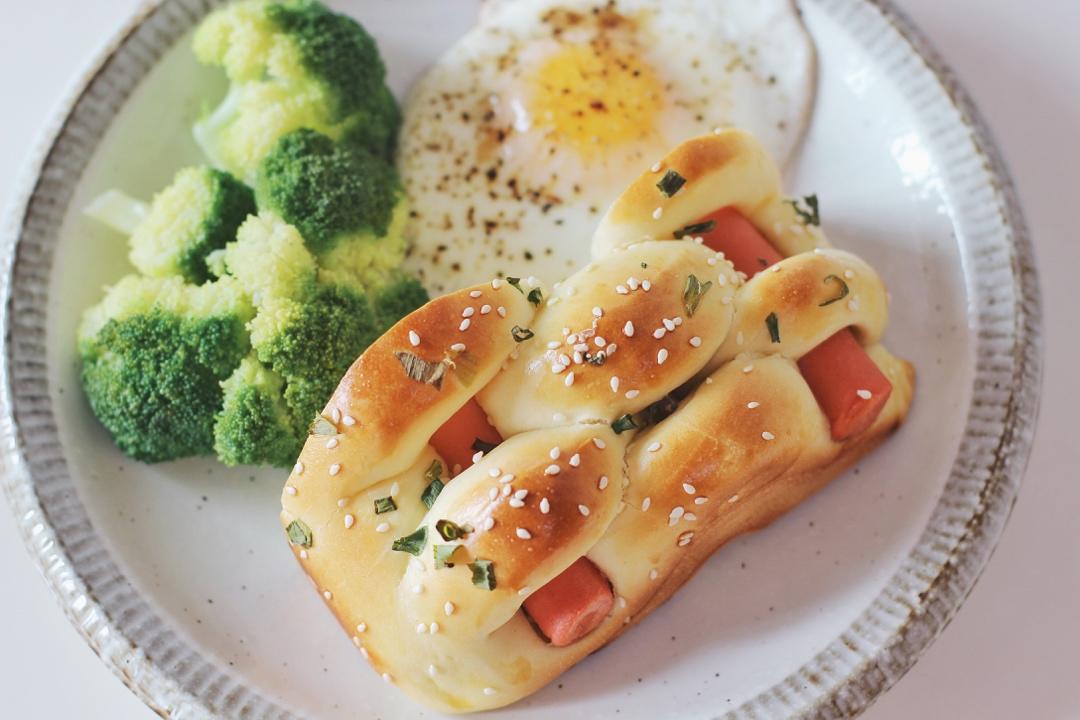 葱香火腿排包（一次发酵）