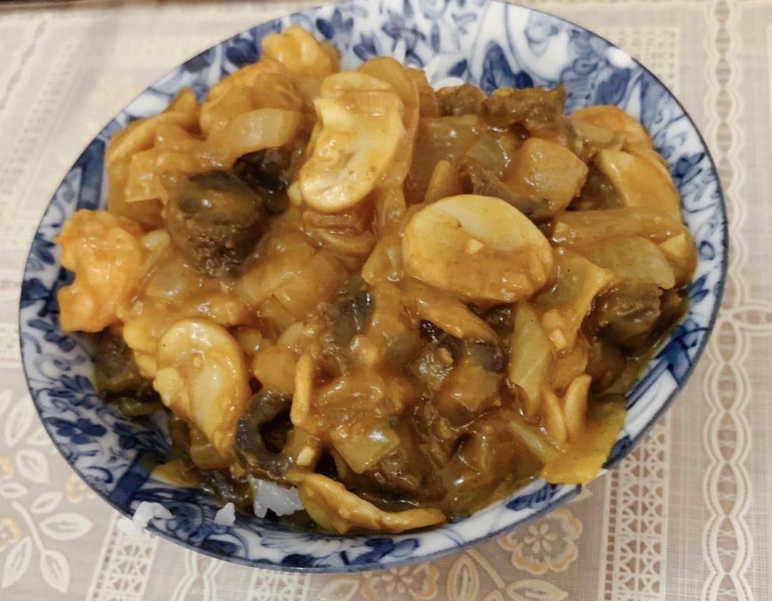 日式海鲜咖喱饭