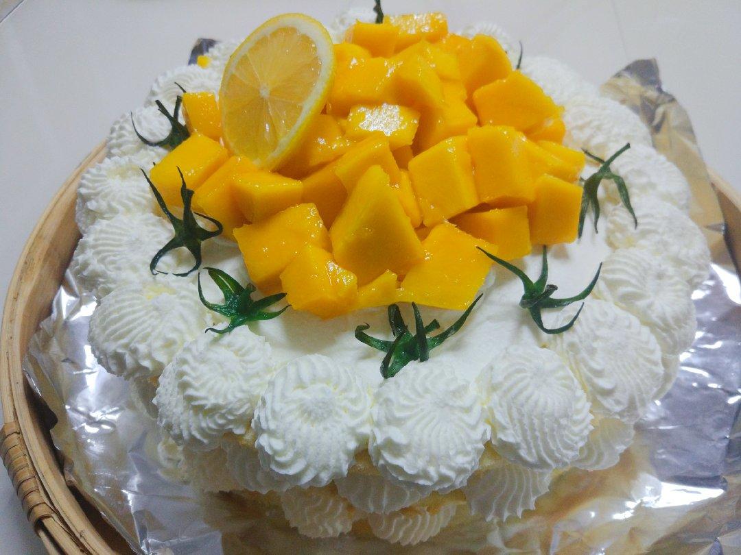 【零失败】不会裱花没关系的水果裸蛋糕 芒果裸蛋糕 完美戚风胚