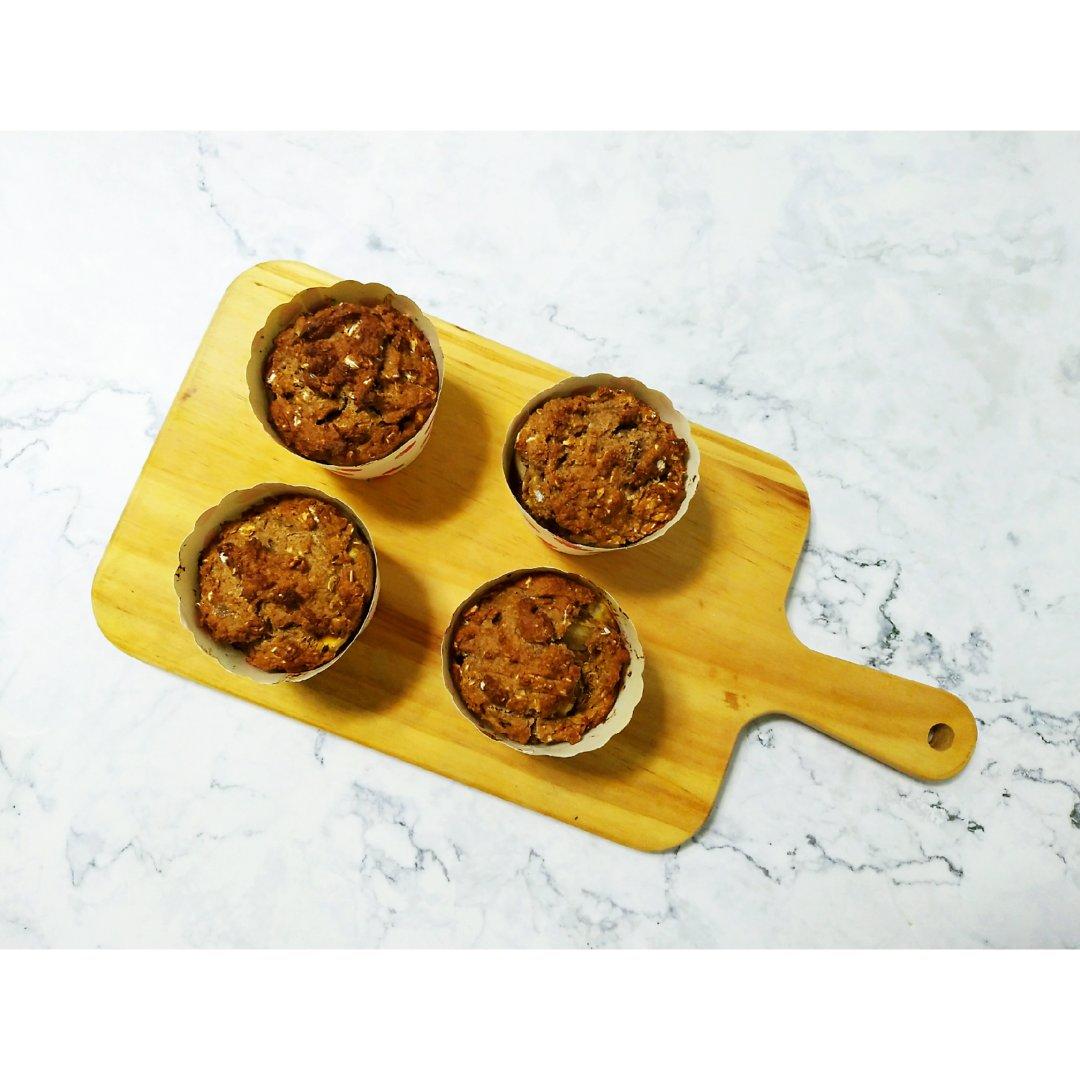 无糖海盐香蕉夹心花生酱燕麦快手马芬【健康主食】