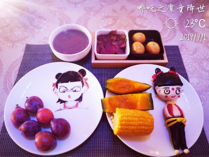 雯宝家的果蔬餐盘画