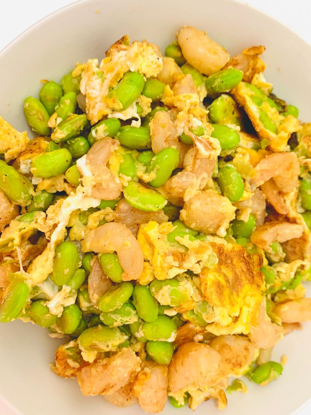 毛豆虾炒蛋
