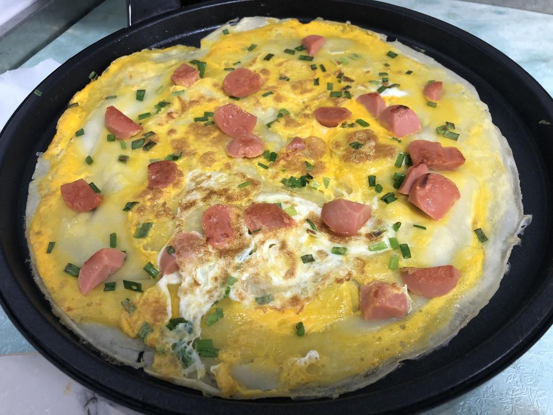 火腿肠鸡蛋饼的做法