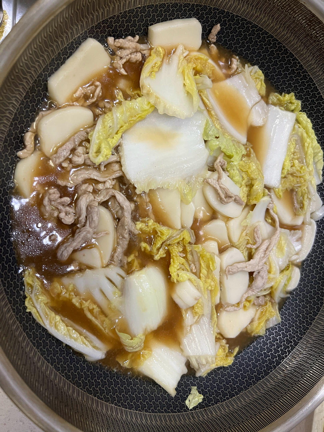 肉丝白菜炒年糕
