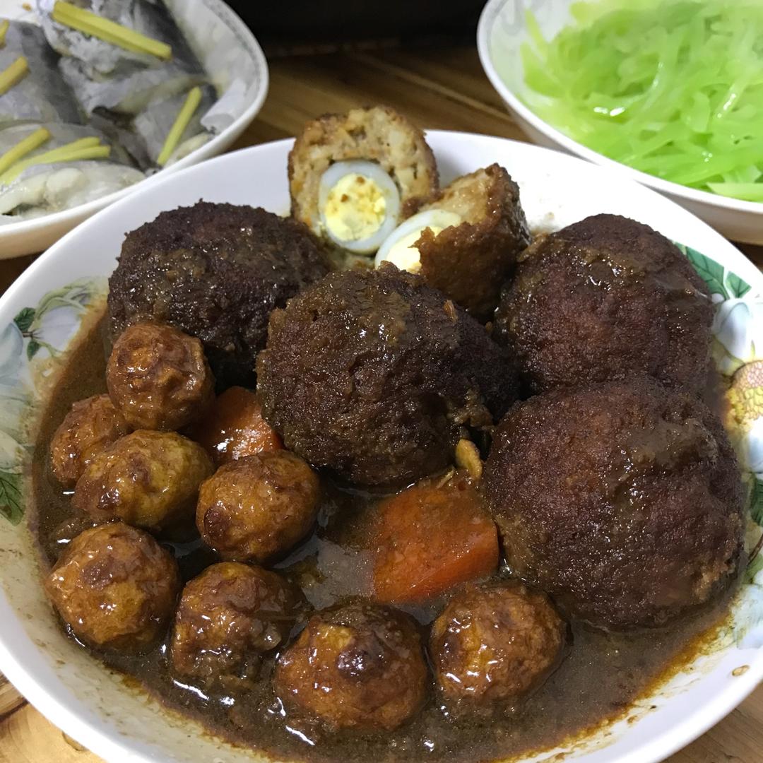 鹌鹑蛋炸肉丸