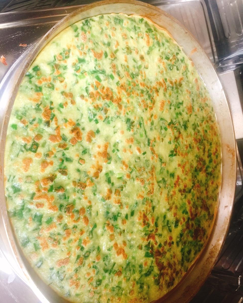鸡蛋韭菜虾仁饼