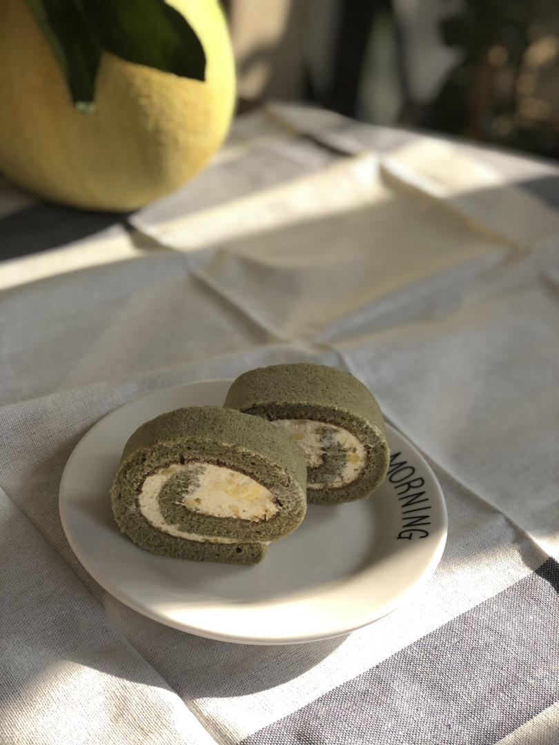 抹茶红豆蛋糕卷