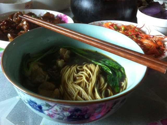 小葱麻油酱油面