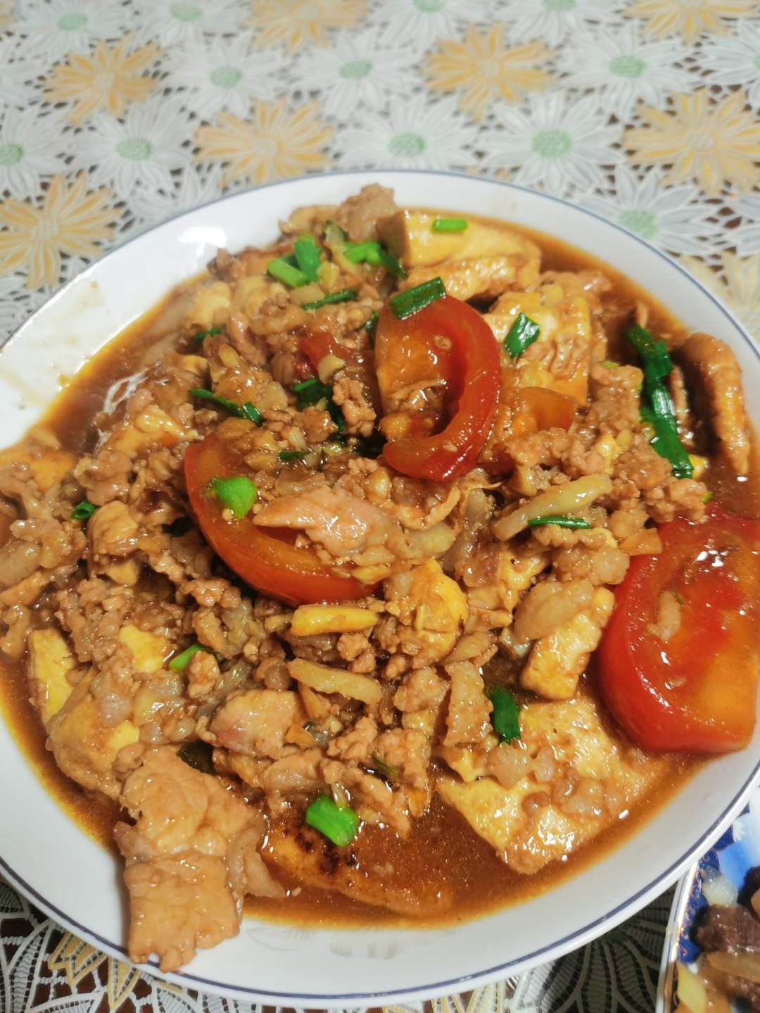 红烧豆腐肉沫番茄