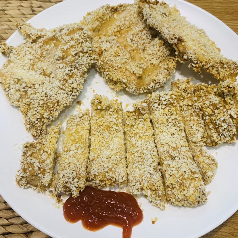无油烤鸡排（面包糠鸡胸肉）