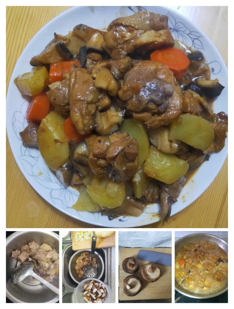 香菇土豆炖鸡肉