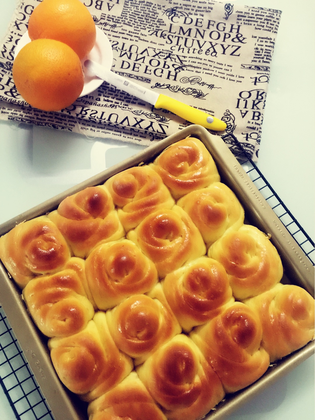 香橙玫瑰小面包的做法 步骤21