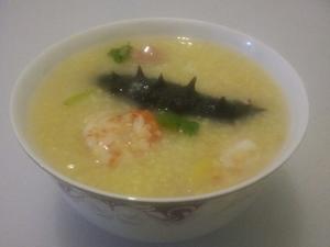 小米鲜虾火腿海参粥的做法 步骤4