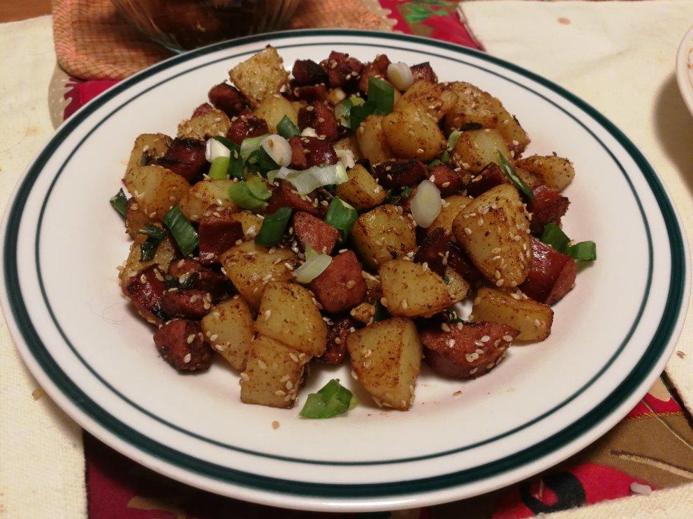 孜然土豆火腿肠 香辣过瘾还便宜！