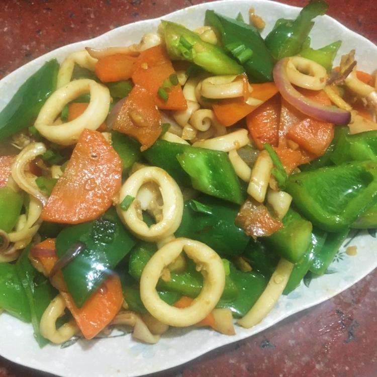 青椒炒鱿鱼