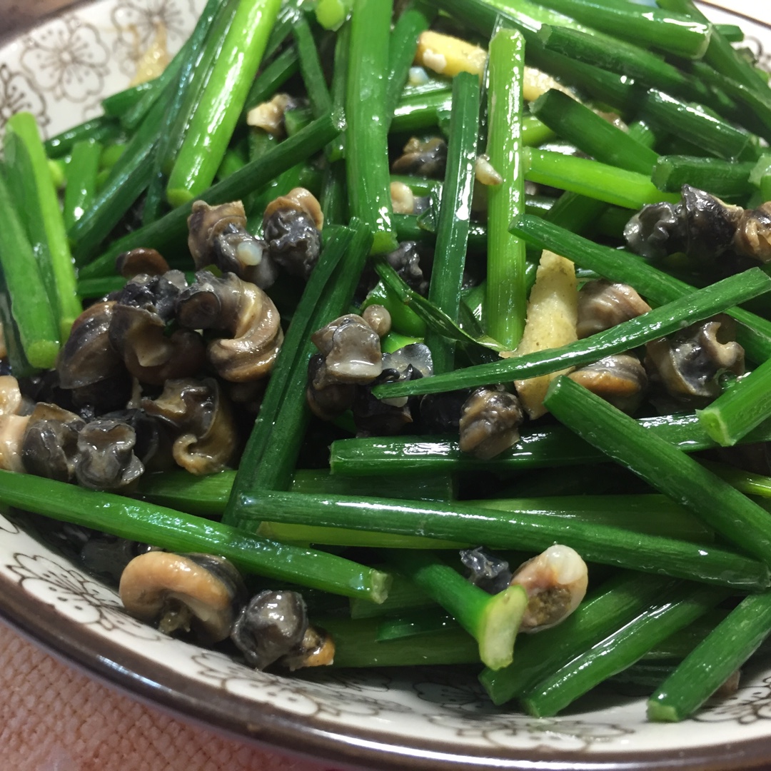 家常徽菜：韭菜炒螺蛳肉