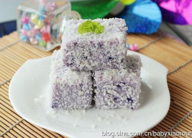 紫薯椰香凉糕的做法