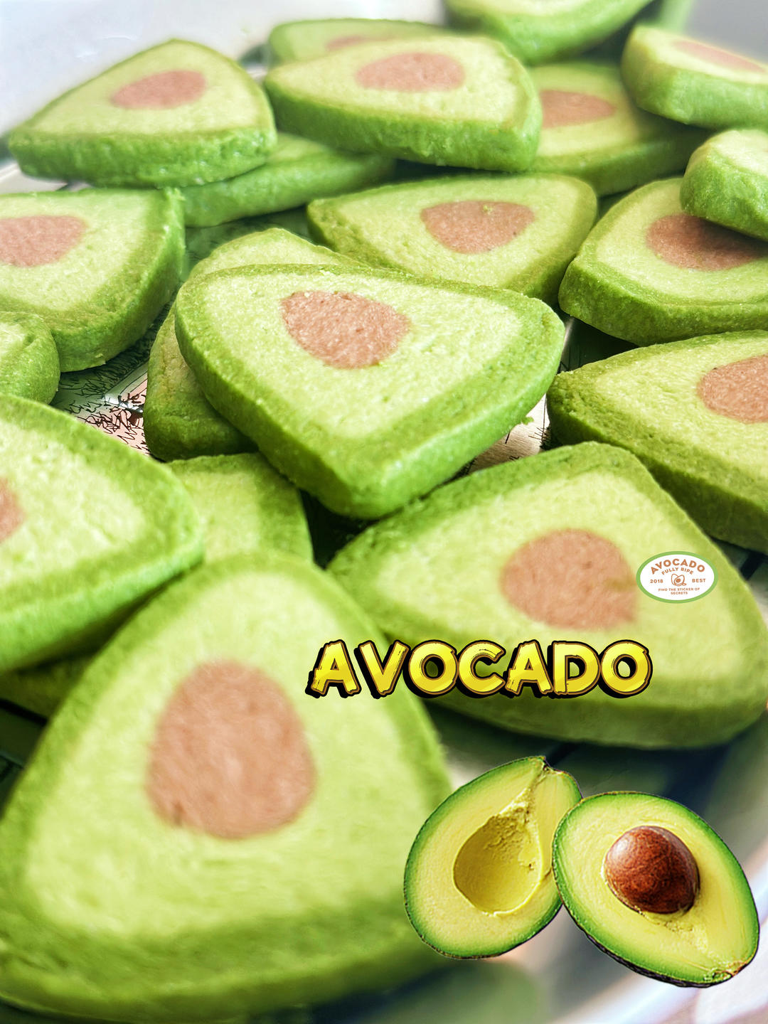 🥑免打发，免模具，清新小可爱—牛油果造型曲奇饼干