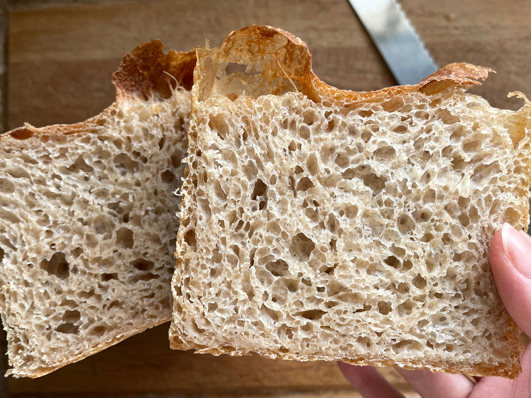 【面包配方】Wild Yeast Toast 水果酵液大气孔脆皮吐司