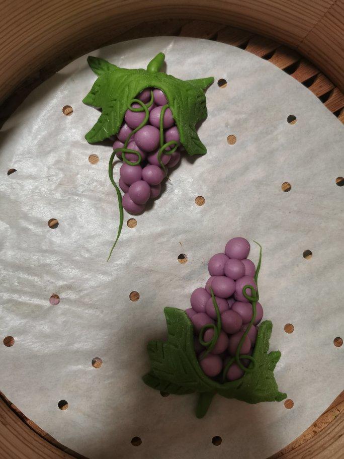 卡通馒头🍇葡萄造型牛奶馒头