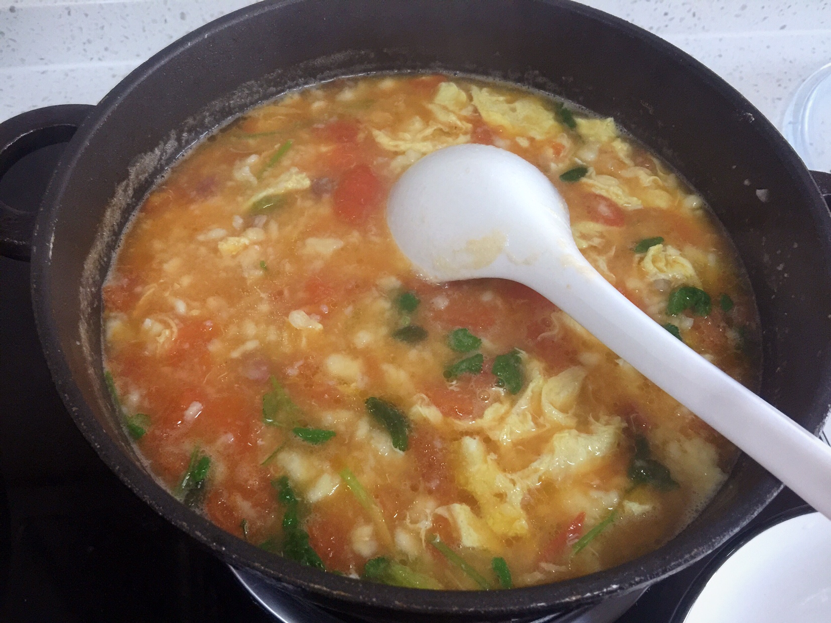 西红柿鲜虾海参疙瘩汤的做法 步骤7