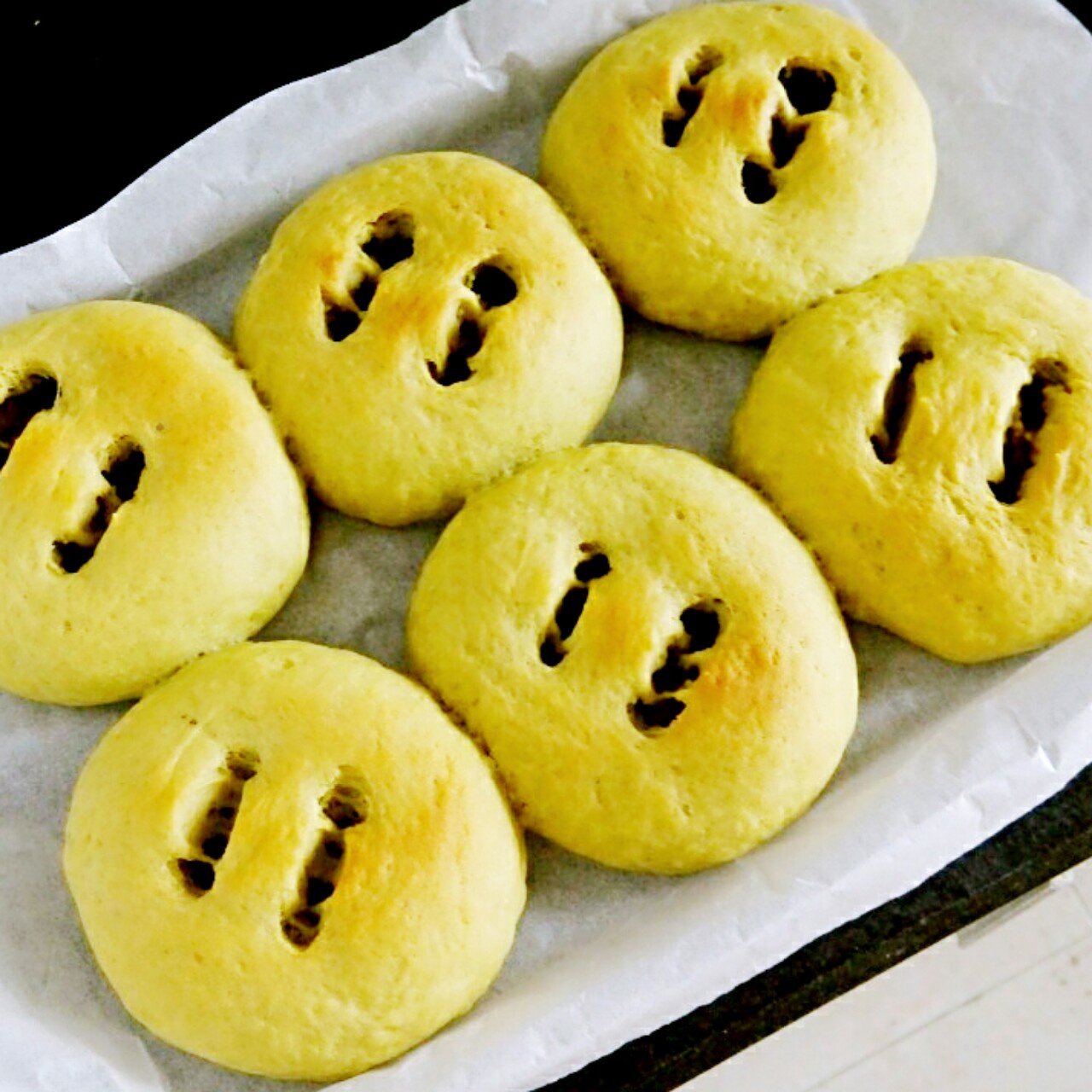 抹茶豆沙小面包（无油脂）