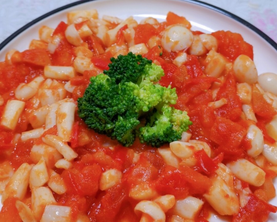 宝宝辅食:茄汁海鲜菇的做法